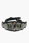 Dsquared2 Suede And Metal Dreamcatcher Wide Belt Embellished With Crys