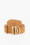 Dsquared2 Suede Belt With Golden Dd Buckle 40mm