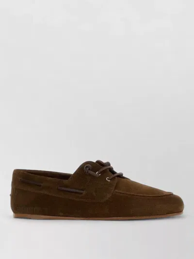 Dsquared2 Suede College Loafers Rubber Sole Slipon In Brown