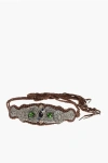 Dsquared2 Suede Corset Belt With Jeweled Details 100mm