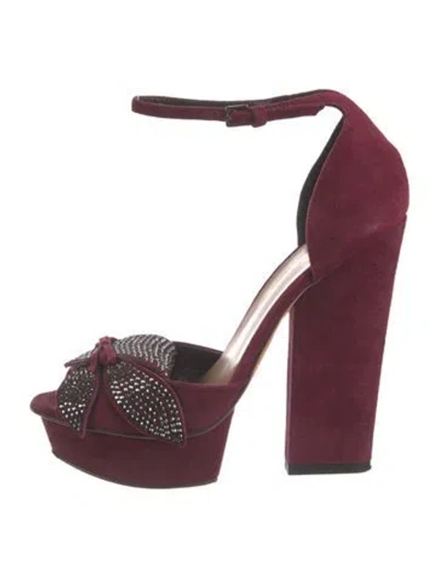 Pre-owned Dsquared2 Suede D'orsay Pumps In Burgundy