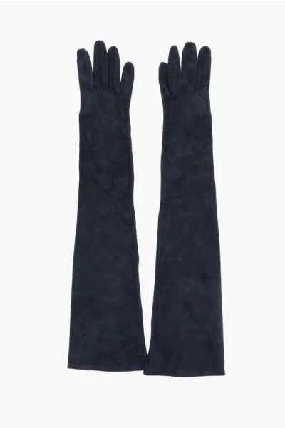 Dsquared2 Suede Leather Gloves With Buttons