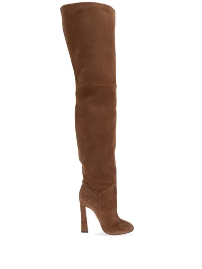 DSQUARED2 SUEDE OVER-THE-KNEE HEELED BOOTS