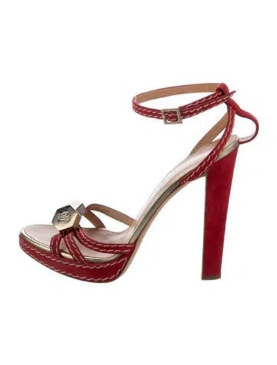 Pre-owned Dsquared2 Suede Sandals In Red