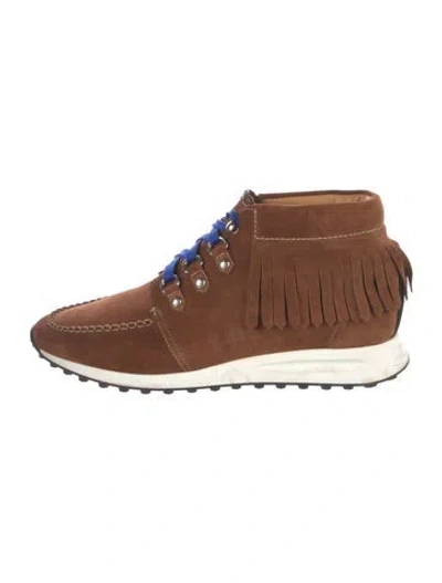 Pre-owned Dsquared2 Suede Sneakers In Brown