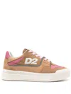 Dsquared2 Suede New Jersey Sneakers In Leather In Brown