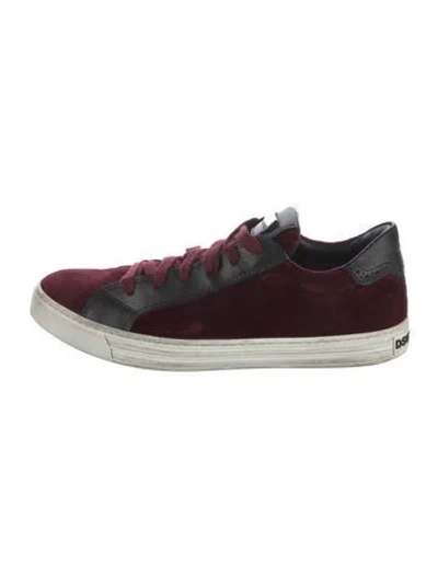Pre-owned Dsquared2 Suede Sneakers In Burgundy