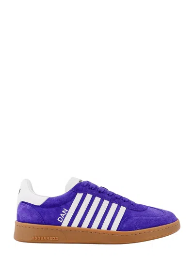 Dsquared2 Suede Sneakers With Leather Bands In Purple