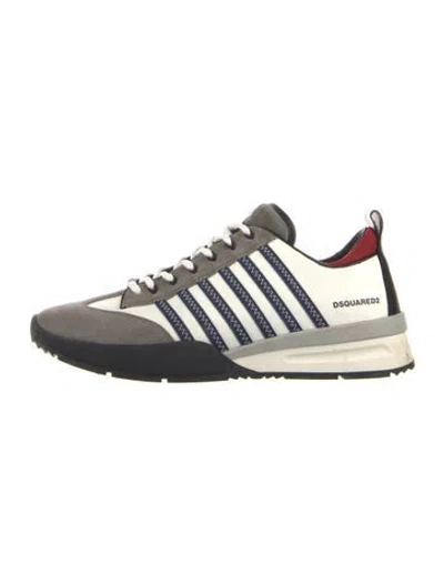 Pre-owned Dsquared2 Suede Striped Athletic Sneakers In Blue