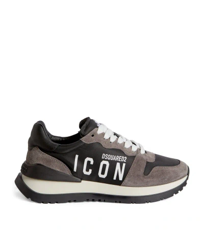 DSQUARED2 SUEDE-TRIM ICON SNEAKERS