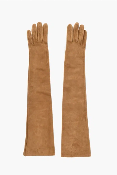 Dsquared2 Suede Warm Gloves With Buttons