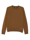 Dsquared2 D2 Logo-embroidered Wool Top In Brown