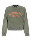 Dsquared2 Relaxed Fit Crew Neck Sweater With Distressed Detailing In Verde