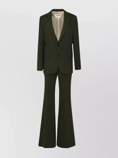 Dsquared2 Suit With Flap Pockets And Flared Trousers In Black
