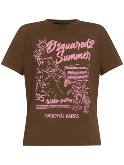 Dsquared2 Summer Canadian T-shirt In Brown
