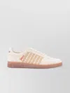 Dsquared2 Beige Low Top Sneakers With Logo Patch On The Tongue And Logo Lettering On The Heel In Canvas Blend 