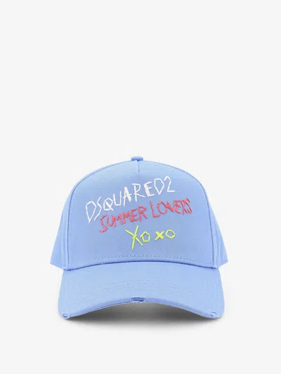 Dsquared2 Summer Lovers Cotton Baseball Hat In Blue