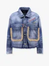 Dsquared2 Summer Lovers Denim Jacket Rafia Profiles In Blue