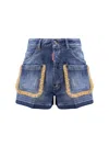 Dsquared2 Summer Lovers Denim Shorts With Fringe Detailing