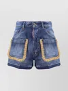 Dsquared2 Summer Lovers Denim Shorts With Fringe Detailing