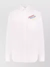 Dsquared2 White Shirt With Classic Collar And Embroidered Logo On The Front In Linen Man