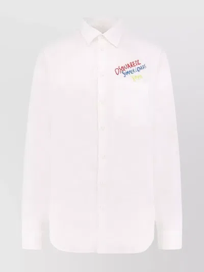 DSQUARED2 SUMMER LOVERS LINEN SHIRT OVERSIZED