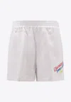 Dsquared2 Summer Lovers Logo Print Linen Shorts