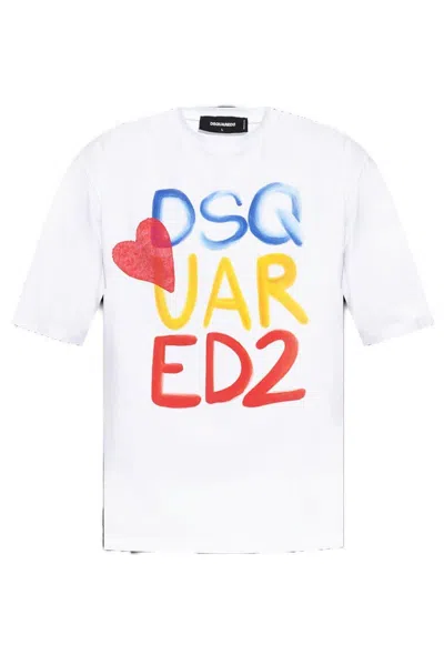DSQUARED2 SUMMER LOVERS LOGO PRINTED LOOSE FIT T-SHIRT