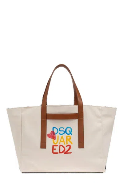 Dsquared2 Summer Lovers Logo Printed Shopper Bag