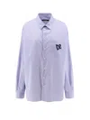 Dsquared2 Summer Lovers Oversized Striped Cotton Shirt In Purple