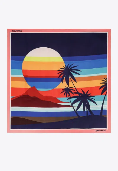 Dsquared2 Summer Lovers Printed Silk Foulard