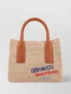 Dsquared2 Summer Lovers Rafia And Leather Tote Bag