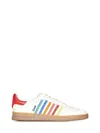 Dsquared2 Beige Low Top Sneaker With Logo On The Tongue And Contrast Heel Tab With Logo In Leather Man In White