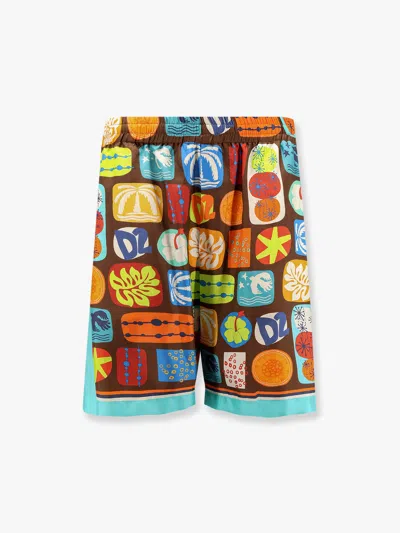 DSQUARED2 SUMMER LOVERS SILK BERMUDA SHORTS