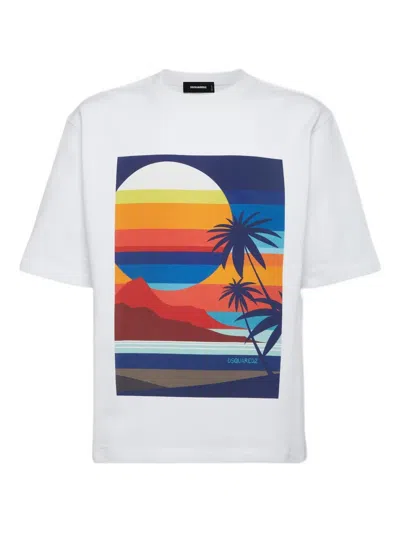 DSQUARED2 SUMMER LOVERS SUNSET T-SHIRT