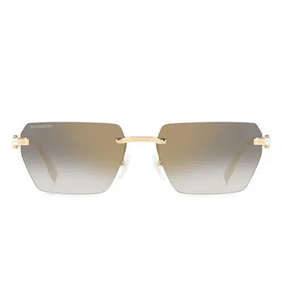 Dsquared2 Sunglasses D2 0102/s Rhl Gold/blue Unisex In Yellow