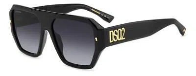 Pre-owned Dsquared2 Sunglasses D2 0128/s 807/9o Black Grey Man In Gray