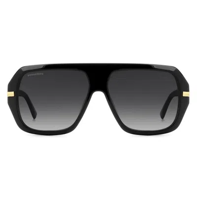 Dsquared2 Sunglasses D2 0160/s 807 Black Gold/smoky Gray Men