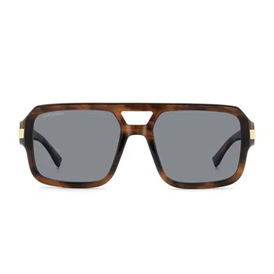 Dsquared2 Sunglasses D2 0197/s Ex4 Ir Brown Horn/gray Men