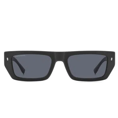 Dsquared2 Sunglasses Icon 0011/s 003 Matte Black/black Men In Blue