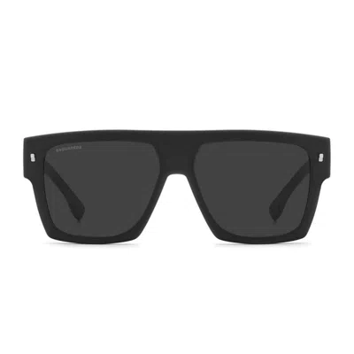 Dsquared2 Sunglasses Icon 0030/s 003 Ir Matte Black/smoky Gray Men