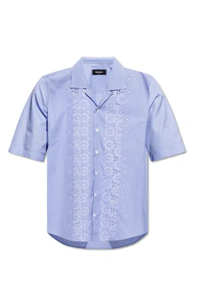 Dsquared2 Sunset Bowling Shirt In Blue