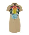 Dsquared2 Dsquared Beige Stretch Cotton Sunset Shirt Dress In Nude