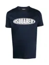 Dsquared2 Crew Neck Surf Board T-shirt With Embossed Logo In Animal Print
