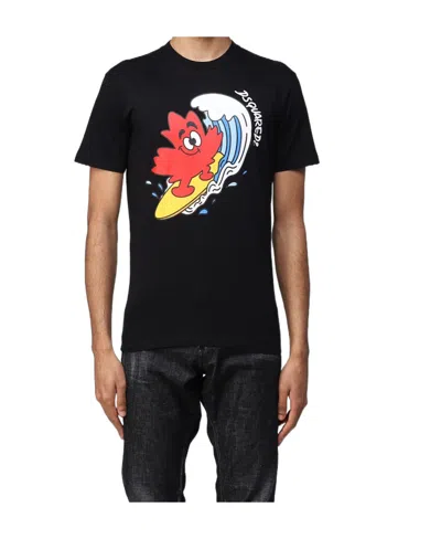 Dsquared2 Man T-shirt Black Size Xxl Cotton