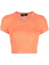 Dsquared2 Surfer-jacquard Cropped Top In Orange