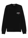 Dsquared2 Black Crewneck Sweatshirt With Logo Lettering On The Front In Black