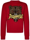 Dsquared2 Crewneck Embroidered Graphic Design Sweater In Red