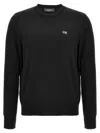 Dsquared2 Classic Black Crew-neck Sweater With Ribbed Cuffs In Black