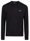 Dsquared2 Classic Black Crew-neck Sweater With Ribbed Cuffs In Black